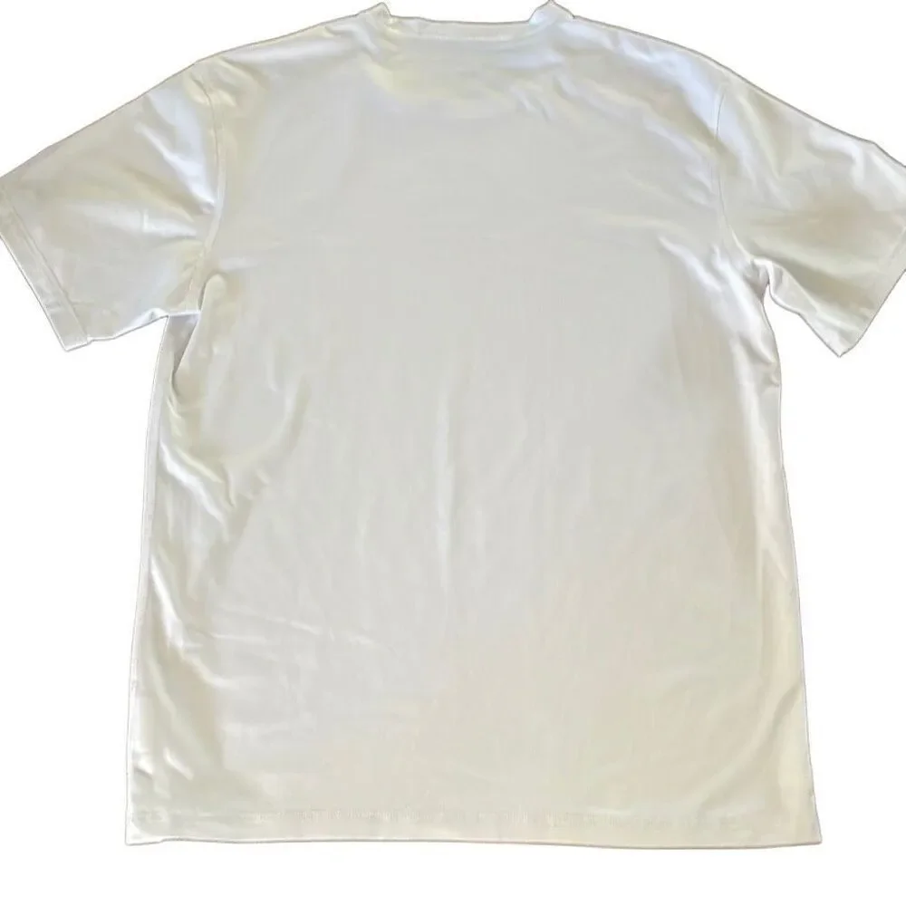 NWOT Quiksilver White w/Black Logo Short Sleeve UPF 50 Dry Fit Loose Surf Tee/Ra